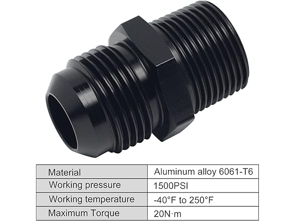 VehiMata 12AN to 1/2 NPT Fitting 1pc