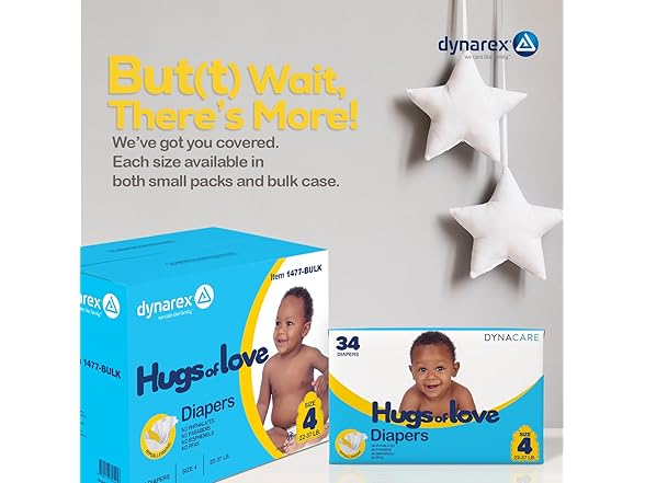 Dynarex Hugs-of-Love Diapers Size 4 136ct