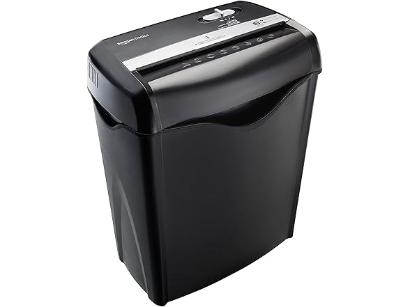 Amazon Basics 6-Sheet Cross-Cut Paper and Credit Card Shredder
