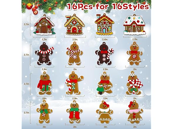 Generic 16Pcs Christmas Decorations