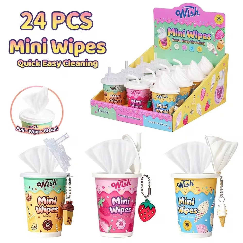 24pk Travel Size Mini Hand Wipes - Gallery 10