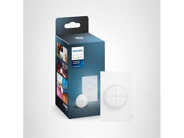 Philips Hue Wall Tap Dial Light Switch, Portable, White - 1 Pack