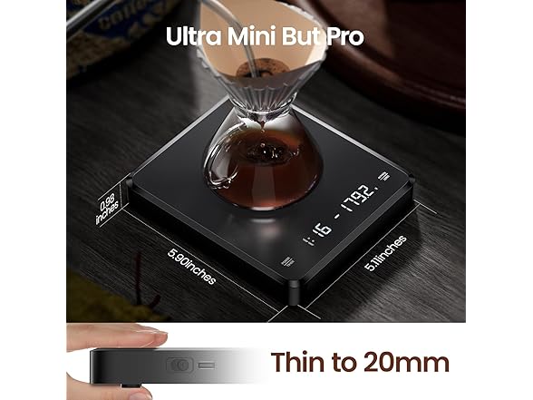 Rechargeable Mini Coffee Scale with Timer