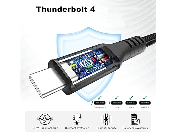 HYairspy Thunderbolt 4 USB C Cable