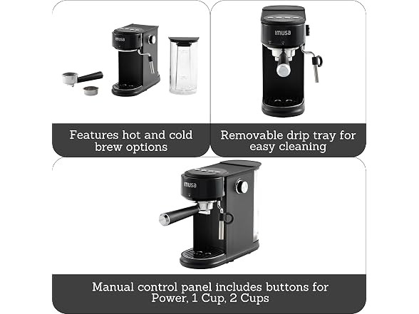 IMUSA 20 Bar Espresso Machine with Milk Frother