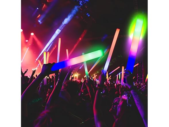 pelreame 55 Pcs LED Foam Glow Sticks