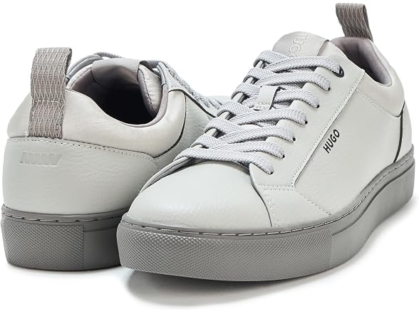 HUGO, Morrie Low Profile Friendly Leather Sneakers, dust Grey, 12