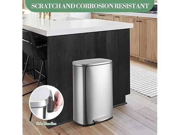 OUTLANE 13 Gallon Kitchen Trash Can with Soft-Close Lid
