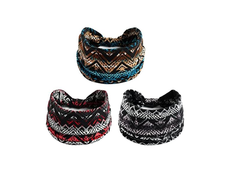 3 Pack Women's Elastic Sports Headband
