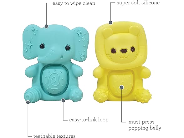 Infantino Teethimal Pop Pals Sensory Popper Toy