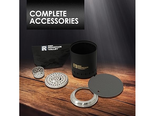 Red Mountain Valley Smokeless Tabletop Fire Pit, Black