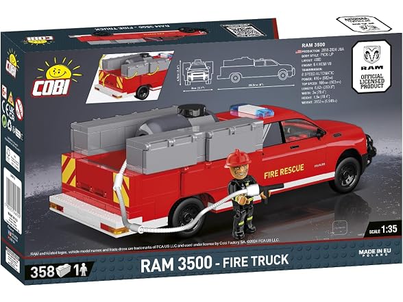 COBI Dodge RAM 3500 Fire Truck Building Set