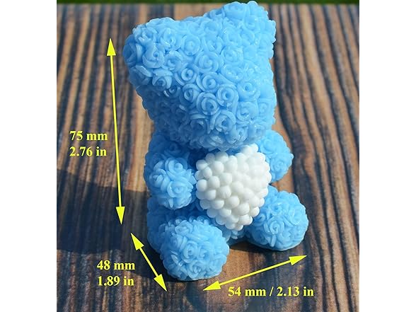 Bear in Roses with a Pearl Heart