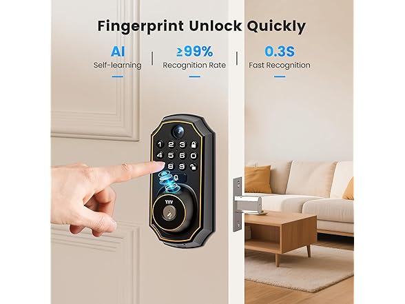 Smart Door Lock w/ Camera & Fingerprint
