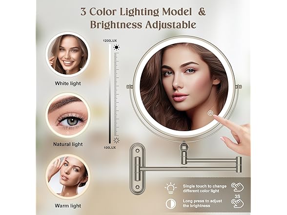 Lighted Wall Mounted Makeup Mirror