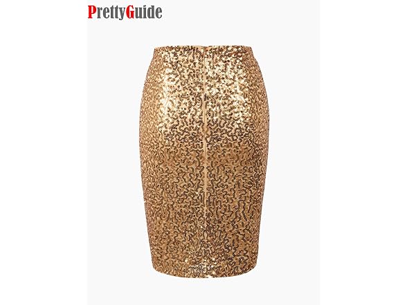 PrettyGuide Women (20-22) Sequin Skirt High Skirt
