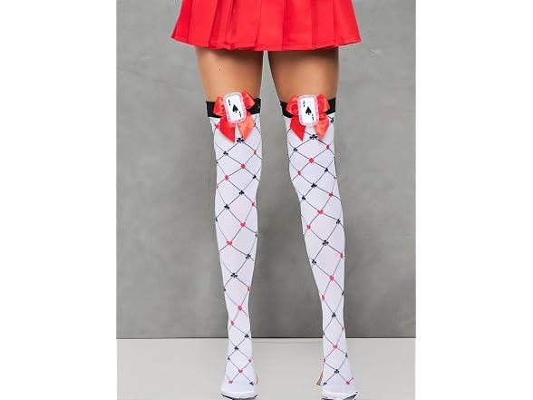 Leg Avenue Women's Woven Diamond Card Suit Thighs