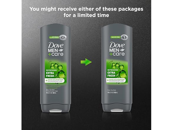 Dove Men Care Extra Fresh Body Face Wash 18oz