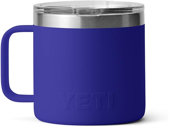 YETI Stainless Steel Rambler Drinking Cup, 14oz, Offshore Blue