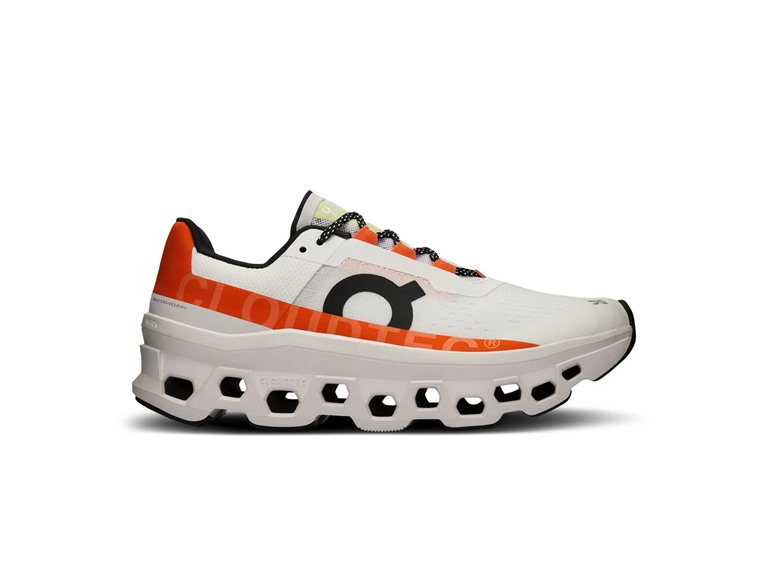 On Running 61.98083 7.5 On Running Cloudmonster Womens Shoes Undyed-White/Flame