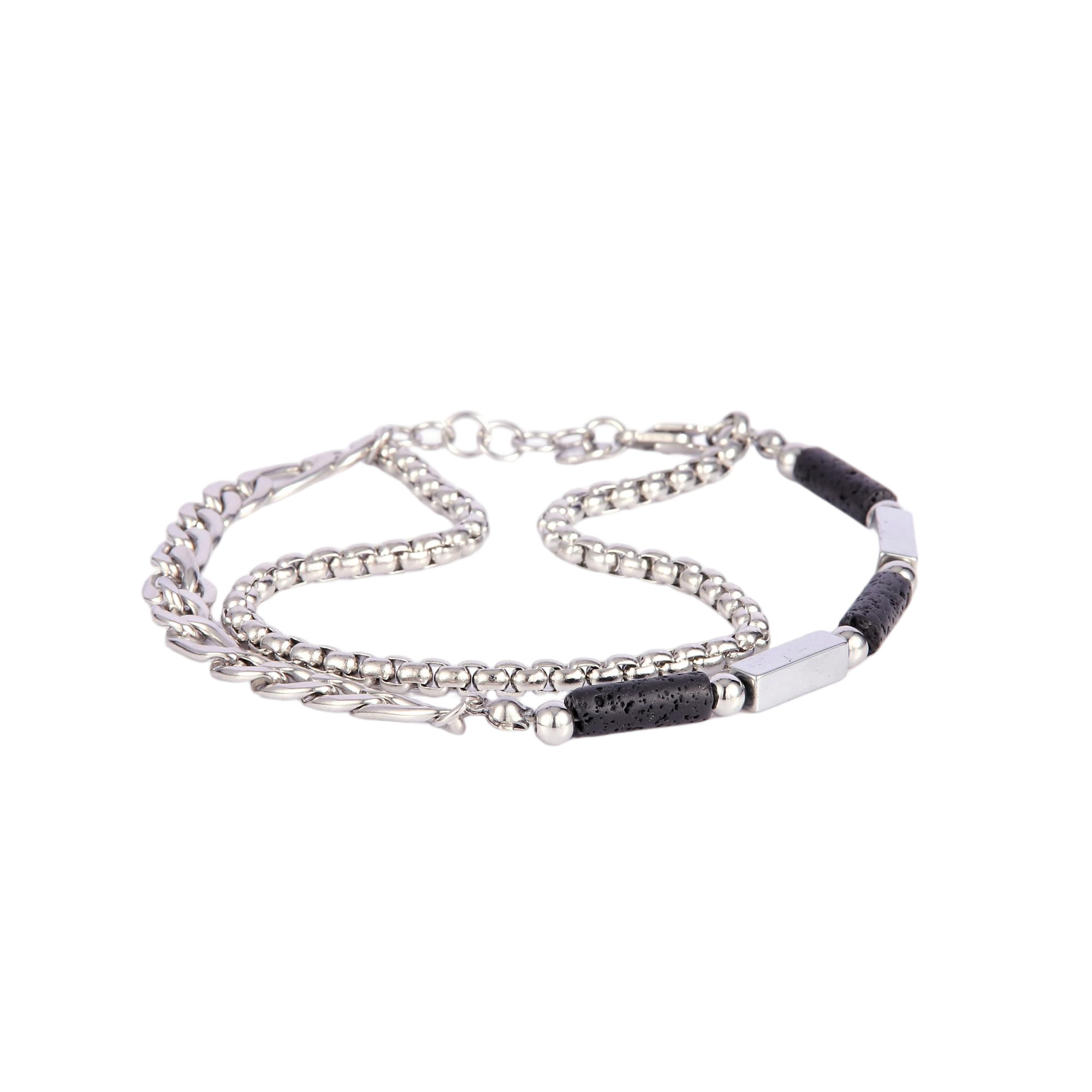 Mens Curb Chain & Bead Bracelet - Gallery 9