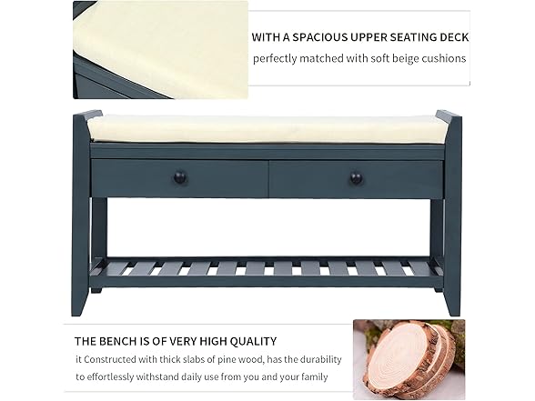 SPOFLYINN Shoe Bench, Entryway Storage Bench (Open Box)