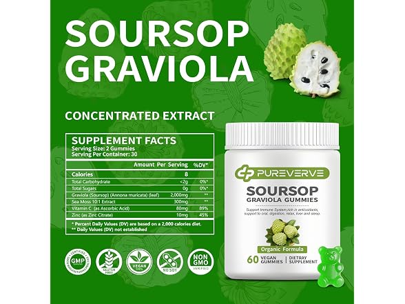 Soursop Graviola Gummies 60 Count