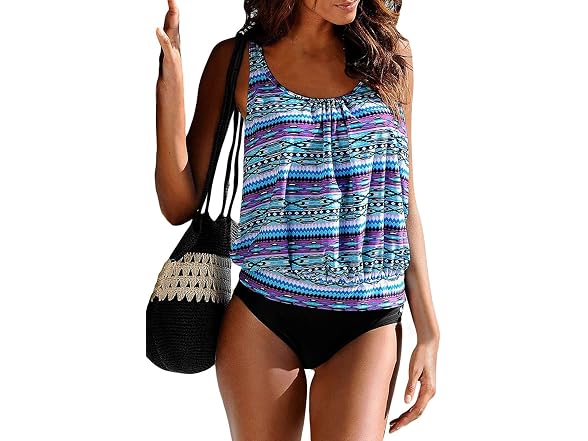 Bikinx Girls (10-12) Blouson Tankini Two Swimsuit