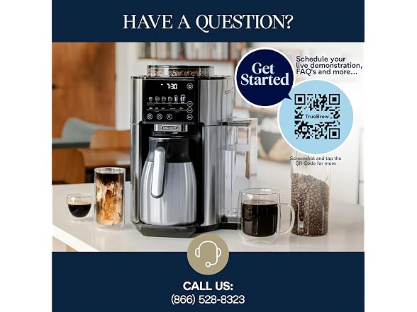 De'Longhi TrueBrew Drip Coffee Maker, Built-In Grinder