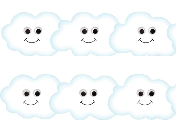 Hygloss Products Happy Clouds Die-Cut Bulletin Board Border