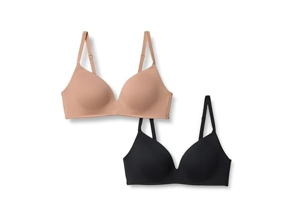 Amazon Essentials Womens Cotton Jersey Bra 2 Pk - Gallery 4