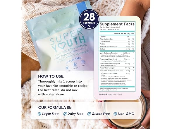 SkinnyFit Super Youth Collagen Powder 28 Servings