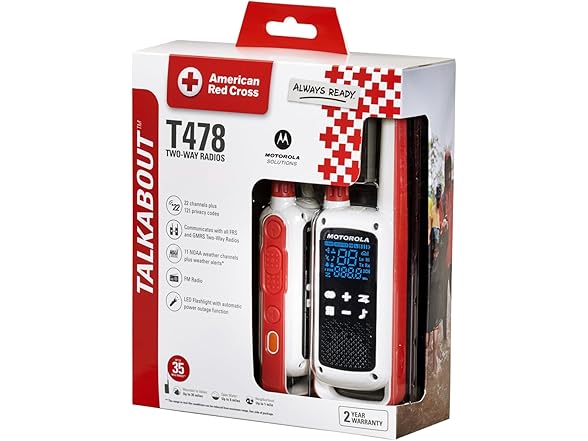 (NEW) 2-PACK Motorola T478 Talkabout 2-Way Radio, 35-Mile