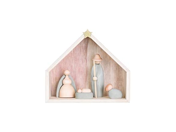 Concrete Nativity with Creche (Set of 5 Pieces)