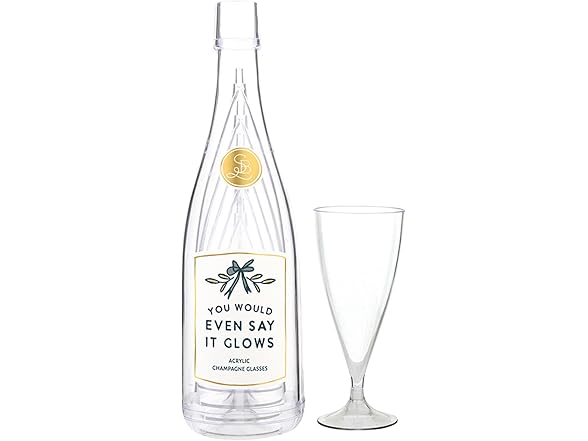 Santa Barbara Design Studio Acrylic Champagne Bottle with 5 Glasses