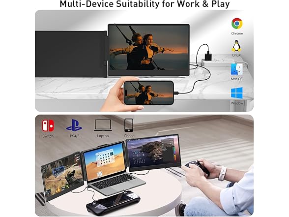 Laptop Screen Extender – 14" Portable Monitor for Laptop