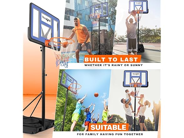 Yes4All Metal Adjustable Basketball Hoop 3.8–10 ft 