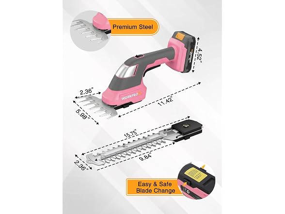 WORKPROX 20V Pink Grass Shear