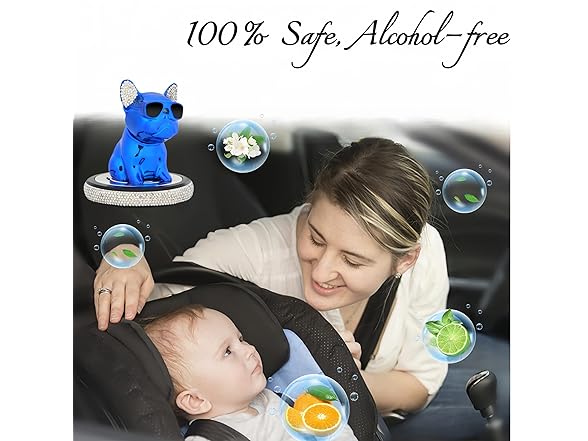 RUJOLISIV Car Air Freshener, Bulldog Bobblehead