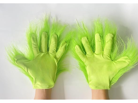 Fisemira Fisemira Green Furry Monster Gloves for