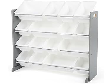 $29.99, Was $29.99 Humble Crew Kids Toy Organizer 16 Bins Grey dealfomo