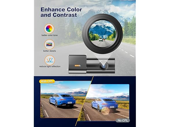 POYBPCY 4K Front Dash Cam Front