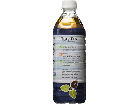 12PK Teas' Tea Unsweetened Green + White, 16.9 oz