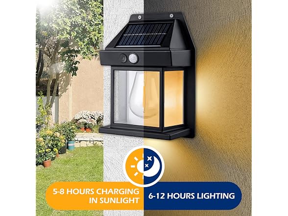 TechlumeX GAR-113 Solar Wall Lights Outdoor, 4 Pack