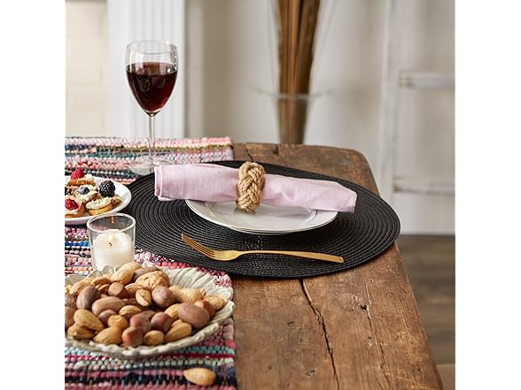 DII Woven Indoor/Outdoor Placemat Set, Round