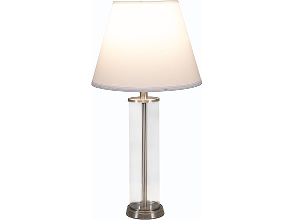 Glass Cylinder Table Lamp 2-pack w-Shade