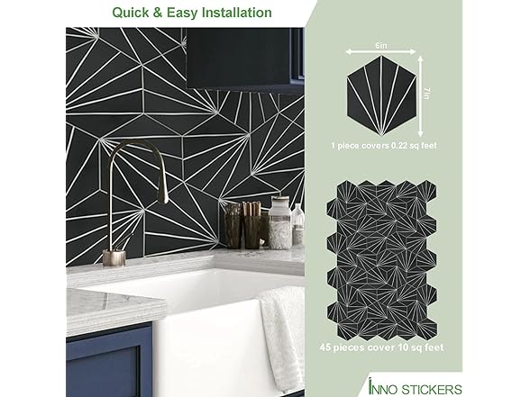 45 Pcs Backsplash Tile Sticker