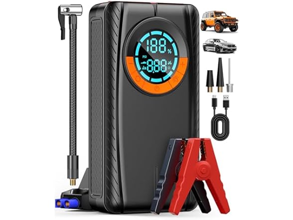 HIPOM Jump Starter with Air Compressor