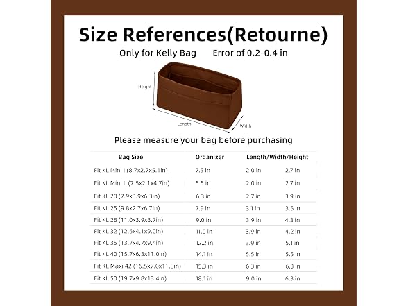DGAZ Bag Organizer Insert, Silk Purse 