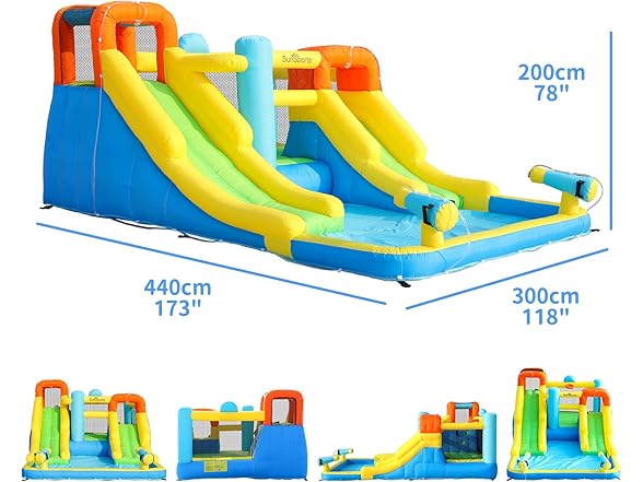 Bounce House with Dual Slide